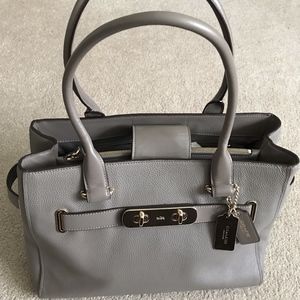Coach Taupe Pebble Leather Bag
